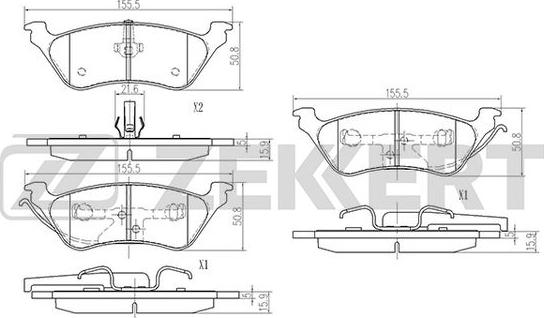 Zekkert BS-2980 - Kit pastiglie freno, Freno a disco autozon.pro