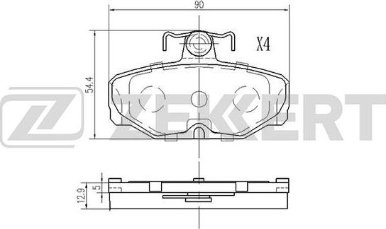 Zekkert BS-2987 - Kit pastiglie freno, Freno a disco autozon.pro