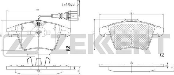 Zekkert BS-2934 - Kit pastiglie freno, Freno a disco autozon.pro