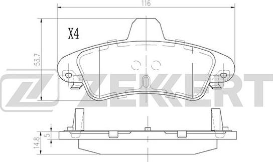 Zekkert BS-2929 - Kit pastiglie freno, Freno a disco autozon.pro