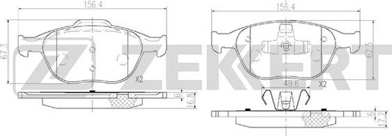 Zekkert BS-2924 - Kit pastiglie freno, Freno a disco autozon.pro