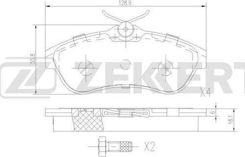 Zekkert BS-2921 - Kit pastiglie freno, Freno a disco autozon.pro