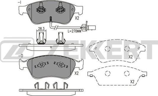 Zekkert BS-2928 - Kit pastiglie freno, Freno a disco autozon.pro