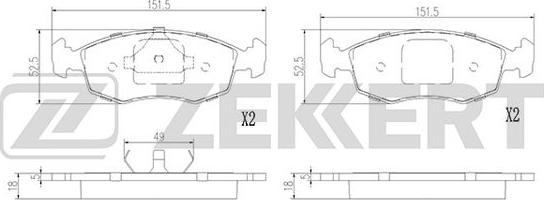 Zekkert BS-2975 - Kit pastiglie freno, Freno a disco autozon.pro