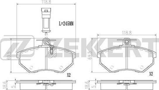 Zekkert BS-2978 - Kit pastiglie freno, Freno a disco autozon.pro