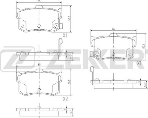 Zekkert BS-2441 - Kit pastiglie freno, Freno a disco autozon.pro