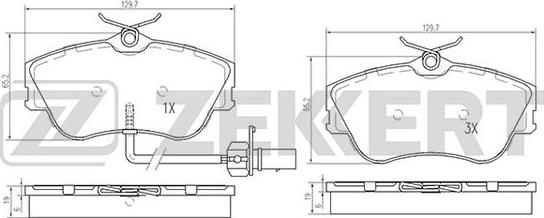 Zekkert BS-2448 - Kit pastiglie freno, Freno a disco autozon.pro