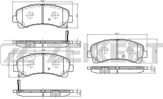 Zekkert BS-2455 - Kit pastiglie freno, Freno a disco autozon.pro