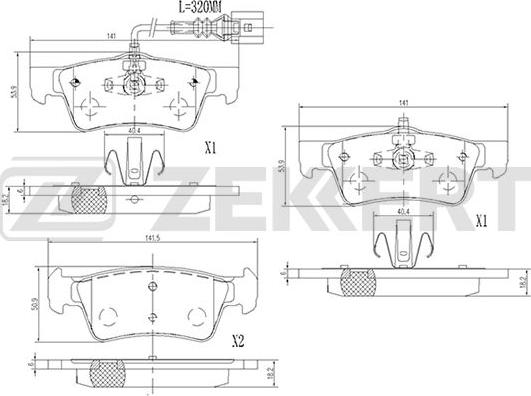 Zekkert BS-2450 - Kit pastiglie freno, Freno a disco autozon.pro