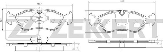 Zekkert BS-2458 - Kit pastiglie freno, Freno a disco autozon.pro