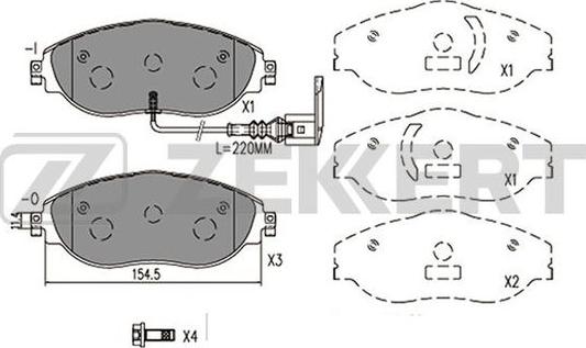 Zekkert BS-2457 - Kit pastiglie freno, Freno a disco autozon.pro