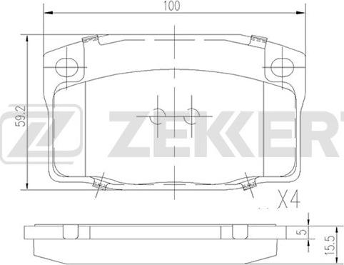 Zekkert BS-2460 - Kit pastiglie freno, Freno a disco autozon.pro