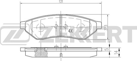 Zekkert BS-2461 - Kit pastiglie freno, Freno a disco autozon.pro