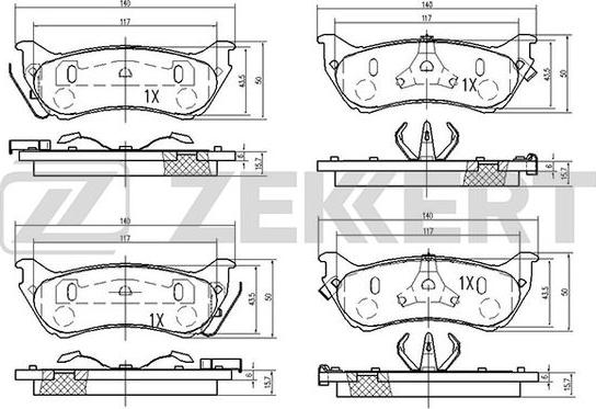 Zekkert BS-2468 - Kit pastiglie freno, Freno a disco autozon.pro