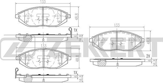 Zekkert BS-2462 - Kit pastiglie freno, Freno a disco autozon.pro