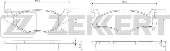 Zekkert BS-2418 - Kit pastiglie freno, Freno a disco autozon.pro