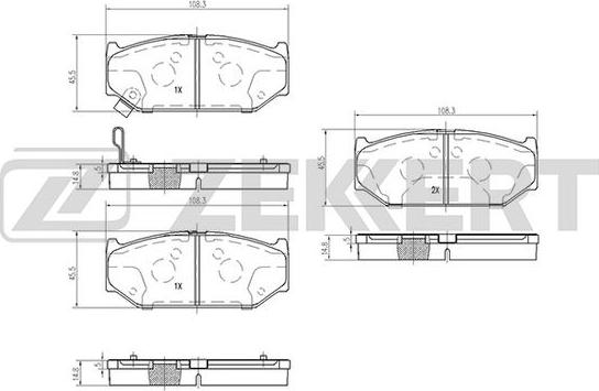 Zekkert BS-2434 - Kit pastiglie freno, Freno a disco autozon.pro