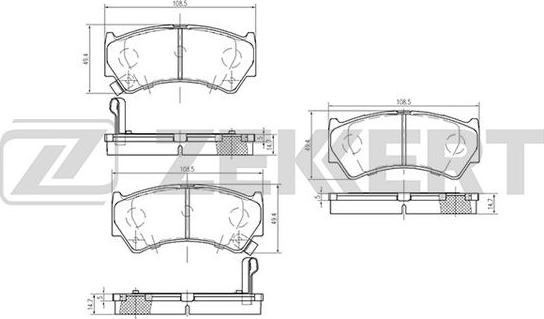 Zekkert BS-2435 - Kit pastiglie freno, Freno a disco autozon.pro