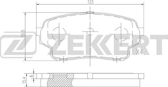 Zekkert BS-2430 - Kit pastiglie freno, Freno a disco autozon.pro