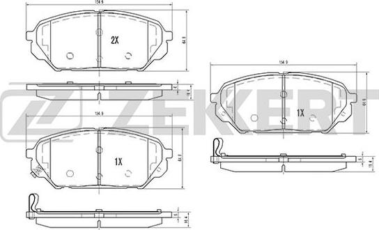 Zekkert BS-2438 - Kit pastiglie freno, Freno a disco autozon.pro