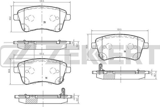 Zekkert BS-2437 - Kit pastiglie freno, Freno a disco autozon.pro