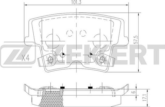 Zekkert BS-2429 - Kit pastiglie freno, Freno a disco autozon.pro