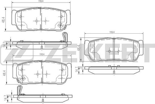 Zekkert BS-2424 - Kit pastiglie freno, Freno a disco autozon.pro