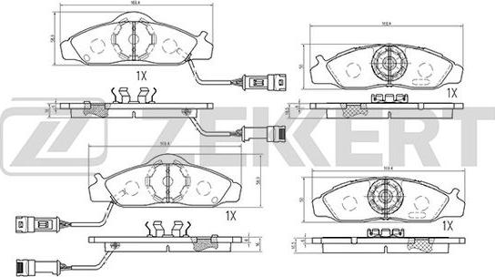 Zekkert BS-2421 - Kit pastiglie freno, Freno a disco autozon.pro