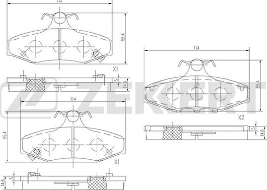 Zekkert BS-2423 - Kit pastiglie freno, Freno a disco autozon.pro