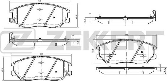 Zekkert BS-2422 - Kit pastiglie freno, Freno a disco autozon.pro