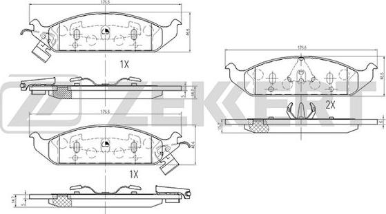 Zekkert BS-2427 - Kit pastiglie freno, Freno a disco autozon.pro