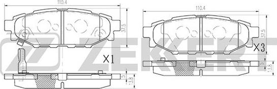 Zekkert BS-2592 - Kit pastiglie freno, Freno a disco autozon.pro