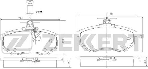 Zekkert BS-2541 - Kit pastiglie freno, Freno a disco autozon.pro