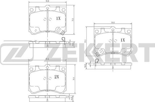 Zekkert BS-2519 - Kit pastiglie freno, Freno a disco autozon.pro