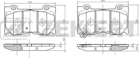 Zekkert BS-2517 - Kit pastiglie freno, Freno a disco autozon.pro