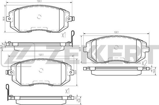 Zekkert BS-2585 - Kit pastiglie freno, Freno a disco autozon.pro