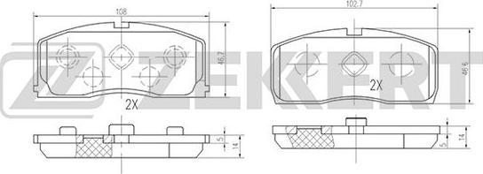 Zekkert BS-2539 - Kit pastiglie freno, Freno a disco autozon.pro