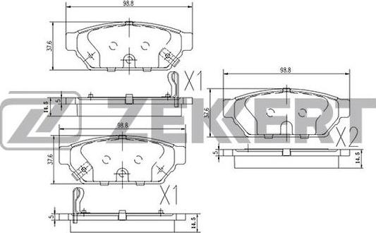 Zekkert BS-2535 - Kit pastiglie freno, Freno a disco autozon.pro