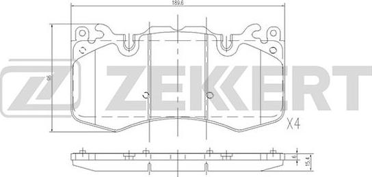 Zekkert BS-2530 - Kit pastiglie freno, Freno a disco autozon.pro