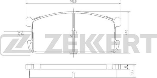 Zekkert BS-2533 - Kit pastiglie freno, Freno a disco autozon.pro