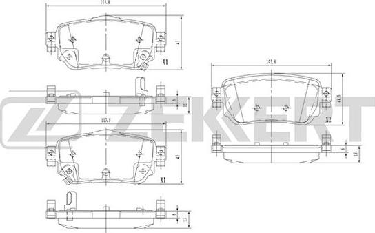 Zekkert BS-2524 - Kit pastiglie freno, Freno a disco autozon.pro