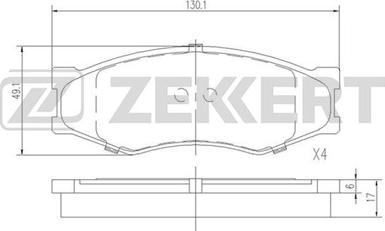 Zekkert BS-2526 - Kit pastiglie freno, Freno a disco autozon.pro