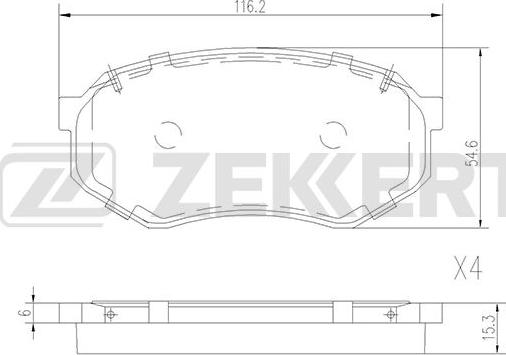 Zekkert BS-2528 - Kit pastiglie freno, Freno a disco autozon.pro