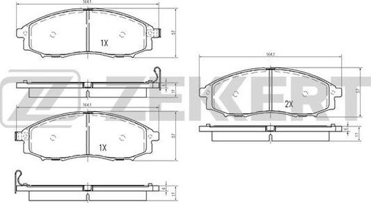 Zekkert BS-2522 - Kit pastiglie freno, Freno a disco autozon.pro