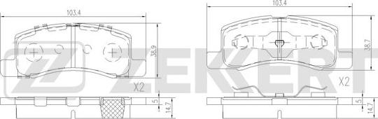 Zekkert BS-2629 - Kit pastiglie freno, Freno a disco autozon.pro