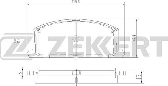 Zekkert BS-2624 - Kit pastiglie freno, Freno a disco autozon.pro