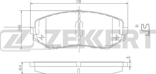 Zekkert BS-2620 - Kit pastiglie freno, Freno a disco autozon.pro