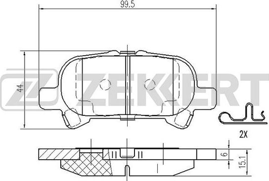 Zekkert BS-2094 - Kit pastiglie freno, Freno a disco autozon.pro