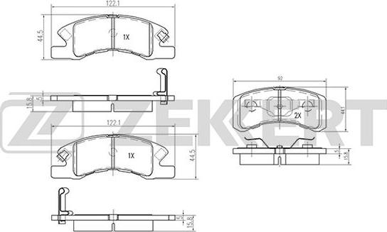 Zekkert BS-2093 - Kit pastiglie freno, Freno a disco autozon.pro