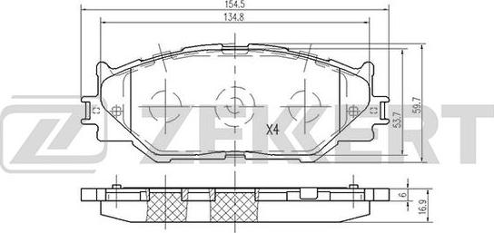 Zekkert BS-2092 - Kit pastiglie freno, Freno a disco autozon.pro